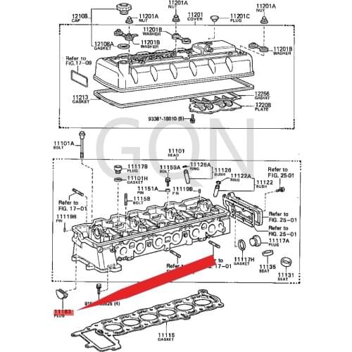 Semicircular plug 1999-Toy ota CEL ICA COR ONA COR ONA FRH ILU XCR ESS IDA WAG ON semicircular sealant valve upper cover blocked