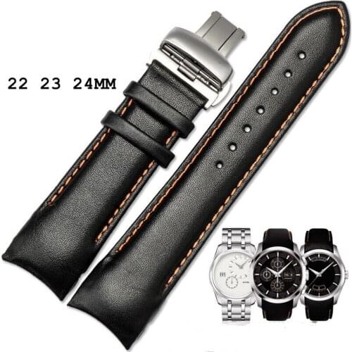 Watch Accessories Band FOR Tissot Watch T035.627/T035.407/T035.617/T035.410 Series Watch Strap Leather Watch Bracelet 22 23 24MM