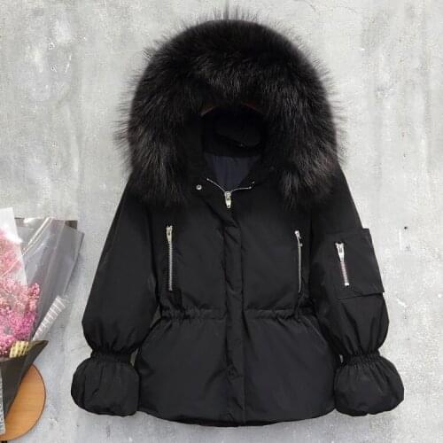 95% Duck Jackets Female Autumn Winter Warm Raccoon Fur Long Hood Coat Women Down Casual Basic Jacket Parkas LX2259