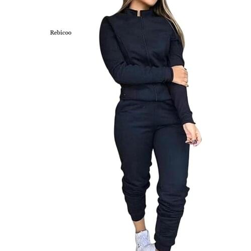 Womens Two Piece Set Outfits Spring Ladies Tracksuit Zipper Top and Pants Casual Sport Suit Fitness Workout Sweatshirt