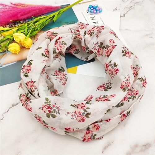 New women Infinity Scarf ring scarves Fashion rose flower print loop Scarves Snood Shawl Pashmina hot sale