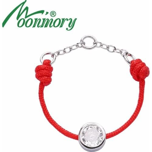 Moonmory 925 Sterling Silver Crystal Redline Ring For Girls Round Zircon Jewelry For Women Dating Valentines Day Christmas Gift