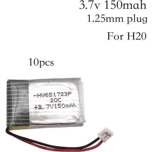 10pcs 3.7v 150mah 30C For H20 U839 S8 M67 Battery RC Quadcopter Spare parts 3.7v LIPO Battery for H20 Battery for toy Helicopter
