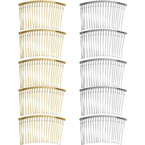 10pcs 20 Teeth Metal Hair Combs DIY Hair Jewelry Accessories Findings Components