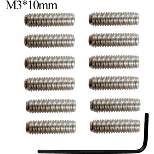 12 Pcs Electric Bass Bridge Tailpiece Saddle Height Adjustment Screws With Hexagon Wrench For Electric Guitar Parts