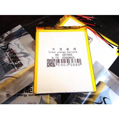407595 polymer lithium battery 7,8,9 inch 3.7 V tablet battery 5500 mah each brand tablet general polymer lithium battery