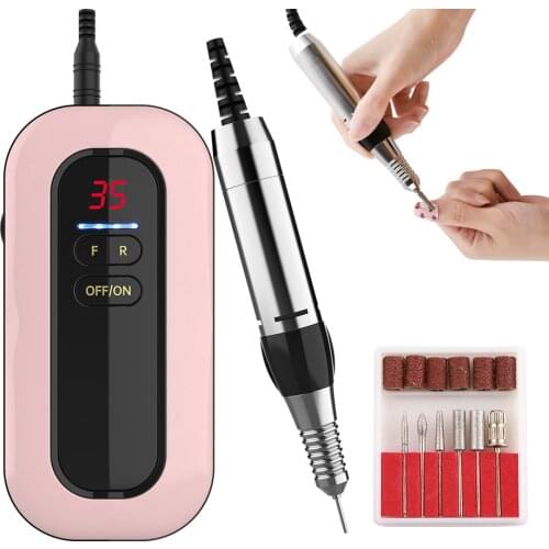 3 Type 35000RPM LED Rechargeable Portable Nail Dril Manicure Machine Set File Nail Pen Polish With Battery Nail Grinding Tool