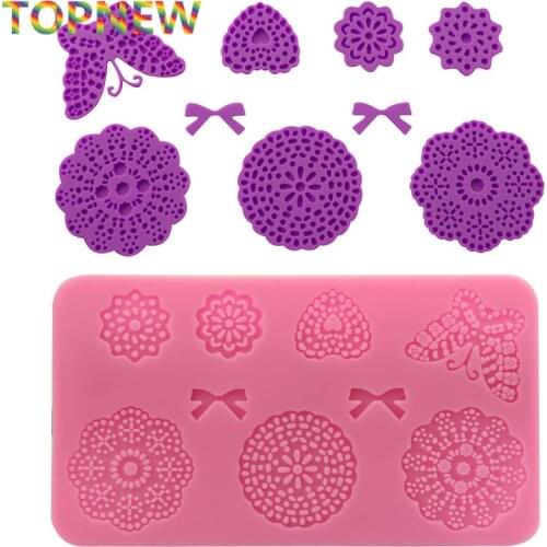 Butterfly, Flowers, Bow Tie Shape Fondant Cake Lace Silicone Butterfly Mold Sugar Paste Cake Decoration Sugar Art Tools C3056