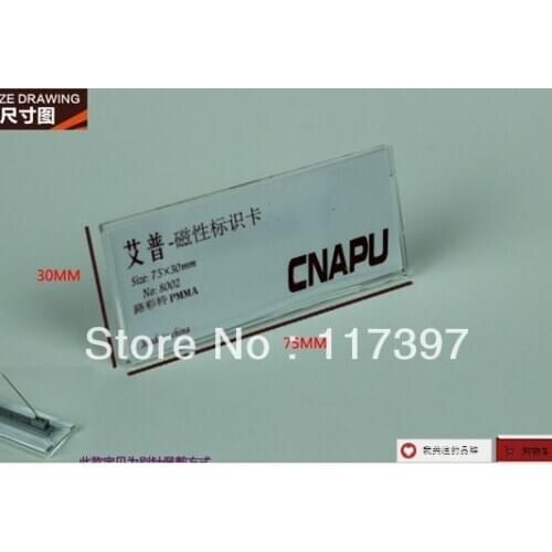 Free Shipping Wholesale 7.5*3 cm Plastic ID BADG HOLDER with safe pin 20 pcs/lot