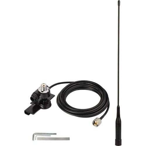 Bingfu Vehicle Ham Radio Mobile Antenna VHF UHF 136-174MHz 400-470MHz Car Truck Amateur Radio Two Way Radio Soft Whip Antenna