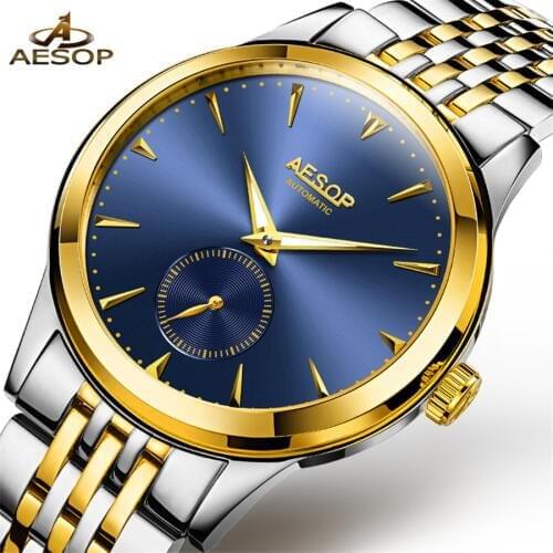 AESOP Mens Watches Top Brand Luxury Automatic Mechanical Watch Men Full Steel Business Waterproof sport Watch Relogio Masculino