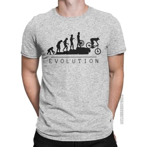 Mountain Bike Evolution Cycling T Shirts Mens Pure Cotton Funny T-Shirts Crew Neck Tee Shirt Classic Clothes Summer