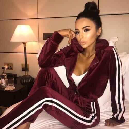 HGTE women suit Women Sportswear Spring and Autumn New Casual Fashion Suit Women sets XXL Gold velvet womens suits tracksuit