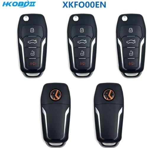HKOBDII VVDI Wire XK XKFO00EN XKFO01EN 4 Buttons Wire Universal VVDI2 Car Key Remote for Xhorse VVDI Key Tool