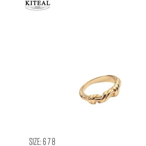 KITEAL 2020 trend large 18KGP Gold Filled size 6 7 8 Girl female ring Twist knot Jewelry on the neck Prom Accessories