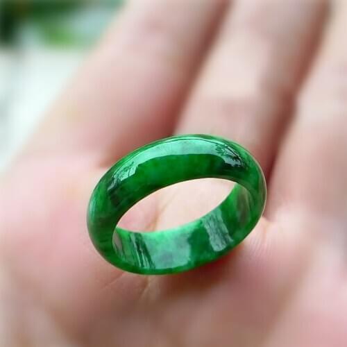 Natural green jade ring for women men emerald ring natural stone jade jadeite jade jewelry nickles women
