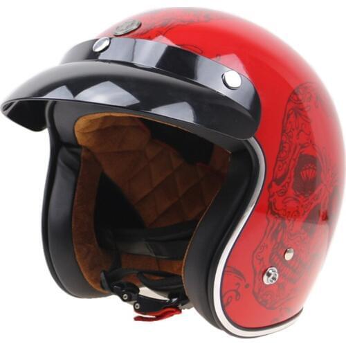 TORC RED SKULL Helmet DOT Approved open face motorcycle helmet 9 color available