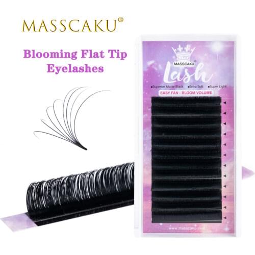 MASSCAKU Easy Fan Lashes Extension DIY 2d/3d/4d/10d Faux Mink Blooming Eye Lash Extensions 0.05/0.07/0.10 Makeup Lashes