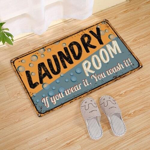 Non-Slip Floor Mat Laundry Room Mat Entrance Doormat Self-Service Laundry Bath Mat Carpet Laundry Room Decor Balcony Rug