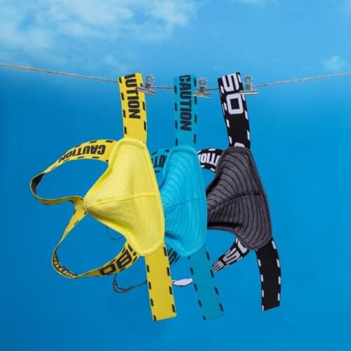 New Underwear Men Jockstrap Cotton Sexy Gay Mens Thong Sissy Lingerie For Men Bikini Thongs Low Waist Penis Soft Belt BS3116