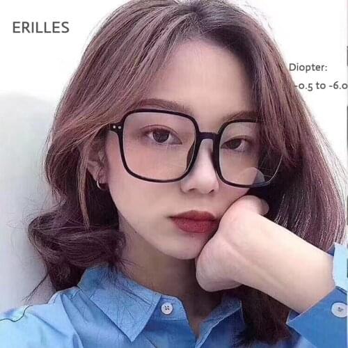 Big Frame Mini Nail Myopia Glasses For Women New Style Students' Myopic Eyewear Ultralight PC Nearsighted Eyeglasses -0.5 -2.5