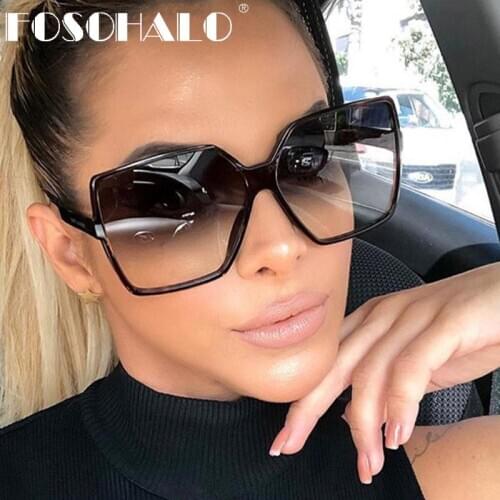 Fashion Oversized Square Sunglasses Women Mens Oversize Sun Glasses Female Fashion Famous Brand Black Eyewear Gafas de sol
