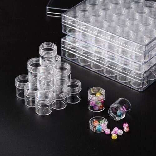 1 set Plastic Beads Storage Containers Clear Storage Container Carrying Cases Bottles;bottle:26x29mm;30pcs/set;16x13.5x3.5cm