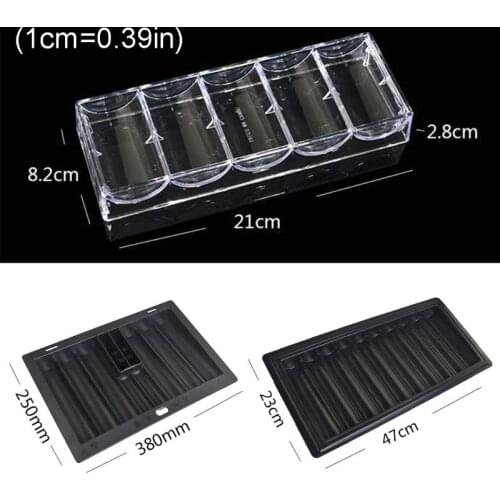 100-500 Professional Acrylic Poker Chip Stand Playing Cards Chip Tray Chip Storage Box Poker Table Accessories for Casino Party