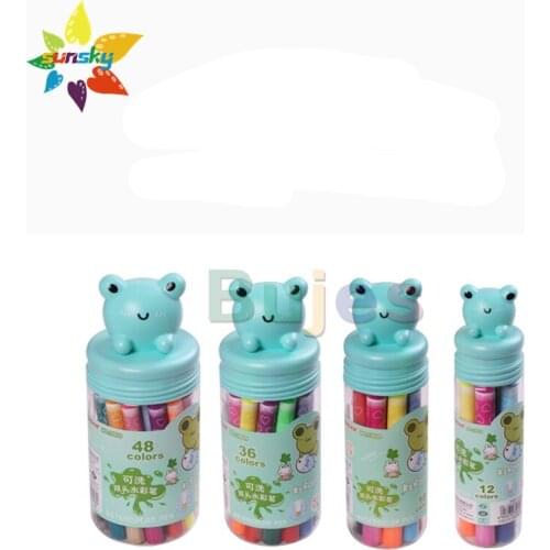 TIANHAO 24/36/48 color Water soluble soft head watercolor pen Double headed Bicolor Childrens interesting brush pen