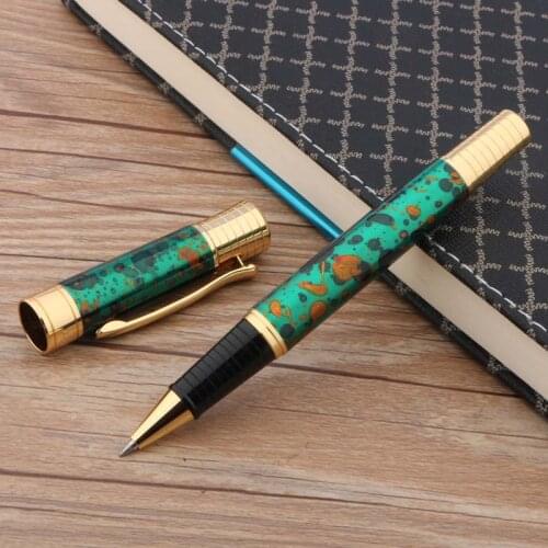 CHOUXIONGLUWEI luxury Ice flower Rollerball Pen metal green golden clip Stationery Student Office school supplies