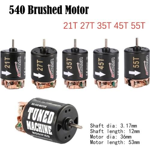 540 21T 27T 35T 45T 55T Brushed Motor for 1/10 On-road Drift Touring RC Crawler Axial SCX10 AX103007 90046 Traxxas TRX4 D90 MST
