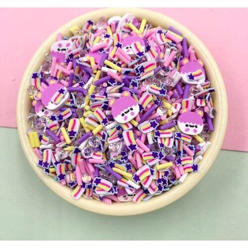 100g Mixed Meteor Girl Slices Polymer Hot Clay Sprinkles for DIY Crafts Slimes Filling Tiny Cute Plastic Klei Accessories