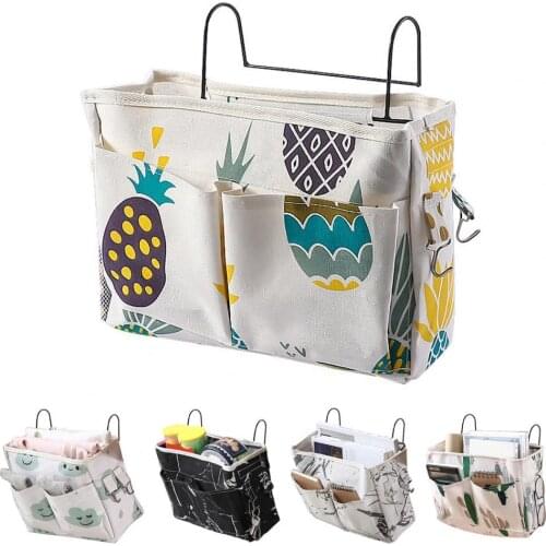 Storage Bag Hanging Space Saving Polyester Bed Bunk Storage Organizer Bag for Dormitory