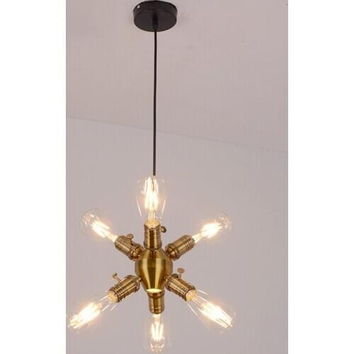 Wind restoring ancient ways, wrought iron chandelier Nordic contracted hotel up hall bar shops messenger wire lamp