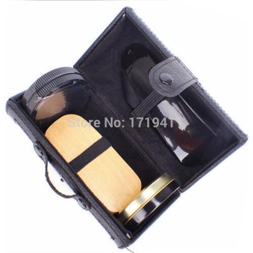 High Quality 5 Pieces Professional Shoe Care Tool Black & Neutral Shoe Shine Polish Cleaning Smooth Wooden Brushes Set PO-014