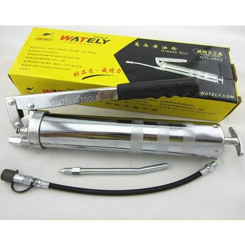 High Strength Heat Treat Zinc Alloy 14OZ 400CC Grease Gun Manual Alemite Gun Lubricating Screw Lever Grease Gun With Two Hoses