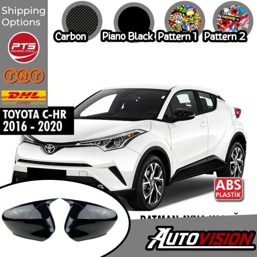Mirror Cover For Toyota C-HR 2016 2017 2018 2019 2020 Accessory Bright Black BATMAN Case CAR