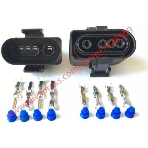 10 Sets 4 pin Waterproof Female Male Electrical Wiring Connectors Sealed Car Housing Plugs O2 Oxygen Sensor For VW Audi