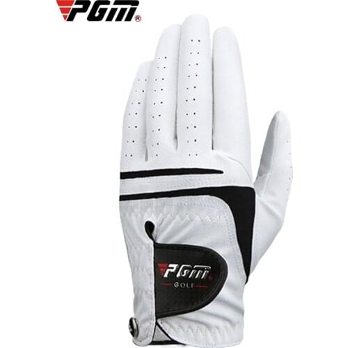 Pack 1 Pcs Golf Gloves Men Left Right Hand Soft Breathable PU Leather + Natual Sheepskin with Ball Marker Golf Glove Men