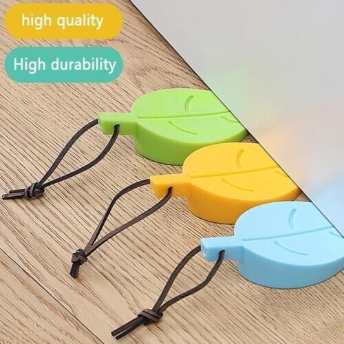 3pcs Hardware door stopper anti-skid door stop windproof leaf silicone cushion top door holder decoration home cartoon