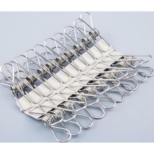 5.5*2.5cm Practical Portable Spring Clothes Clips Stainless Steel Pegs For Socks Photos Hang Rack Parts LX7911