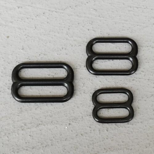 50 Pcs 15/20/25mm Black Metal Adjust Buckle Tri Glide Slide Middle Center Bar Adjuster for Leather Craft Bag Strap Webbing