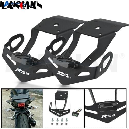 FOR YAMAHA YZF R15 V3.0 Motorcycle Aluminum License Plate Bracket Holder YZF R 15 V3 2017 2018 2019 2020 Accessories