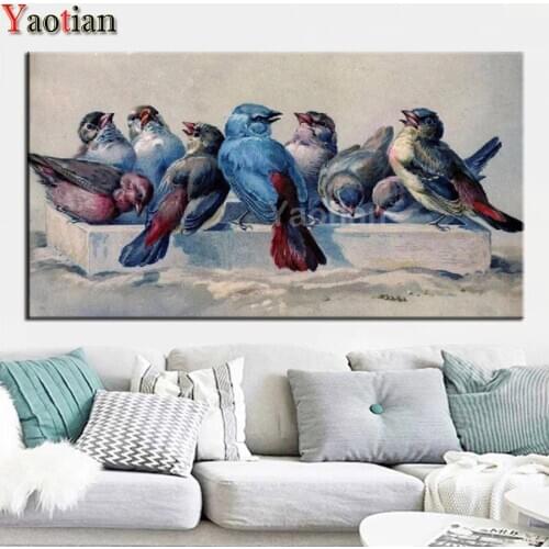 Large DIY Diamond Painting Animal birds Diamond Embroidery Full Square/Round Mosaic Picture Of Rhinestone 5D Home Decor