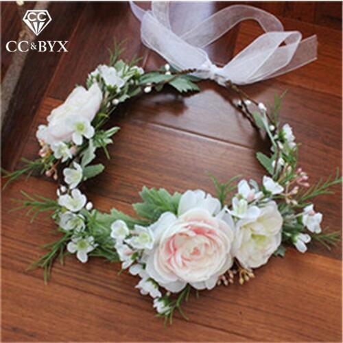 CC Flower Tiara Crown Wreath Forest Style Garland Wedding Hair Accessories For Bridal Bridesmaids 100% Handmade Jewelry mq018