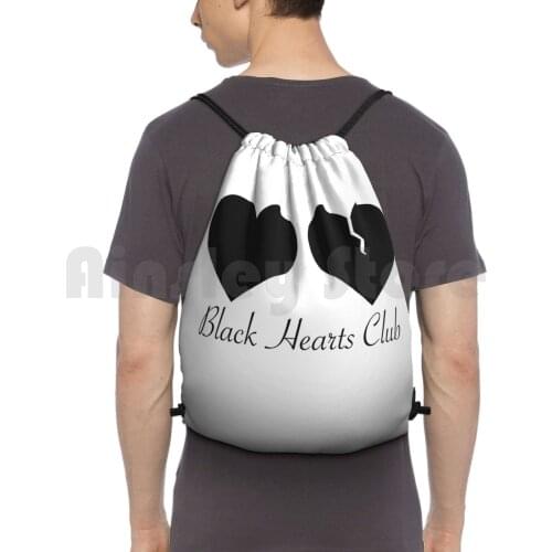 Black Hearts Club Backpack Drawstring Bag Riding Climbing Gym Bag Yungblud 21St Century Liability Pink Black London