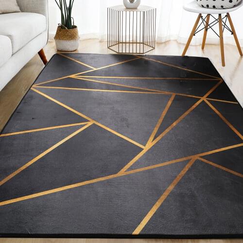 Geometric Carpet for Living Room Velvet Rug Kids Bedroom Bedside Rugs Soft Square Fluffy Carpets Home Sofa Table Decor Mat