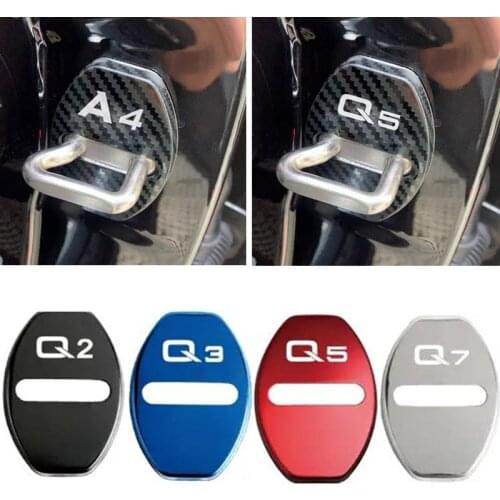 Car Door Lock Cover Protection for Audi Q3 Q5 Q7 Q8 Q2 A4 B6 B7 A6 C5 C6 A3 A5 A7 A1 Decoration Emblem Case Accessories Styling