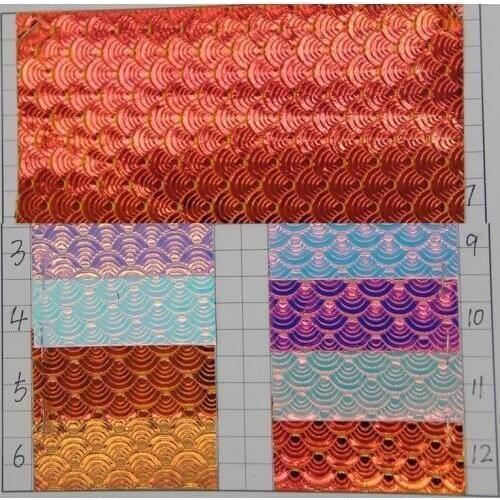 Laser Symphony artificial leather thickness 0.6mm ~ 0.7mm laser fish scale pattern laser chameleon holographic synthetic leather
