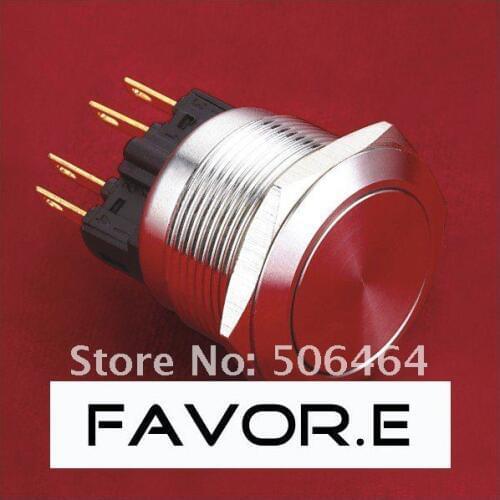* Stainless steel 22mm IP65 5A/250VAC 1NO 1NC latching metal Push Button Switch Pin terminal